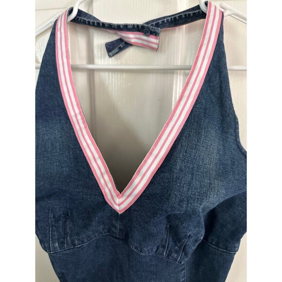 Vintage Tommy Hilfiger Women's Halter Neck Denim Jean Dress Size 12 Y2K 2000s - Picture 5 of 10